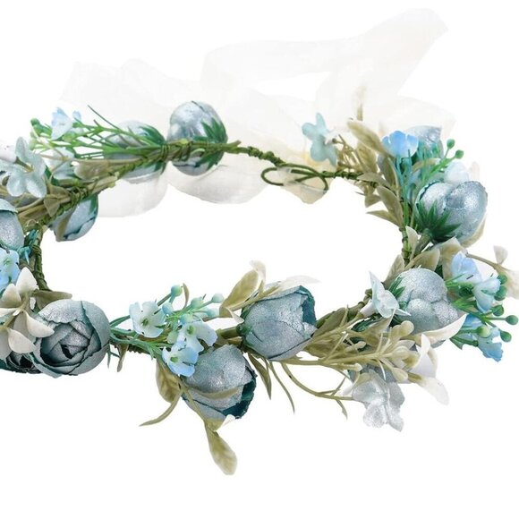 Girls Flower Crown Wreath Floral Headpiece Wedding Festival Hair Accessory main image 4